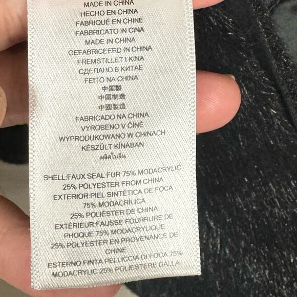 Michael Kors Zipper Faux Fur Suede Black Vest Plus Size 8 Retail $325 - Picture 9 of 9